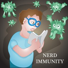 Nerd Immunity Sign and illustration 