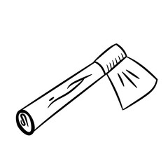  Ax.A simple sketch drawn by hand.Summer vector illustration in Doodle  style. Isolated object on a white background. For the design of icons, logos, and children's coloring books.
