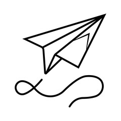Paper plane fly outline icon