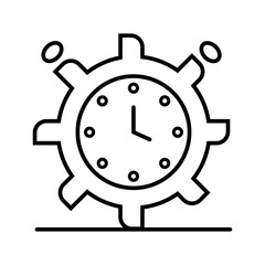 Time management outline icon vector