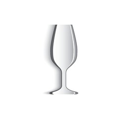 Paper cut out of wine glass