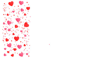 Valentines day, love banner, red and pink heart splash, romantic card vector illustration
