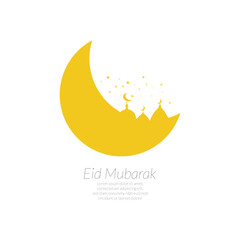 Obraz na płótnie Canvas Icon islamic night ramadan on white background. Eid Mubarak vector abstract design. Traditional islamic holiday grunge illustration. Greeting card template.
