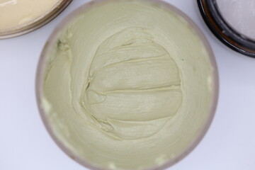 texture of creams on white background