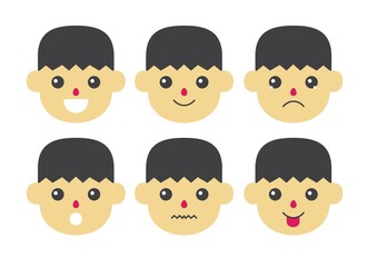 Boy with various expressions