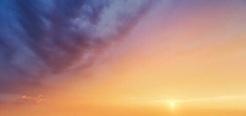 Background of beautiful cloudscape at sunset with copyspace