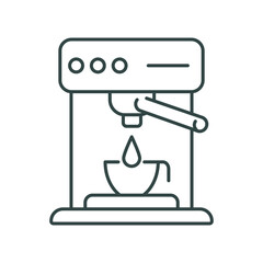 espresso coffee machine, line icon