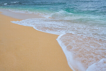 Beautiful beach in the Philippines with blue sky and clouds