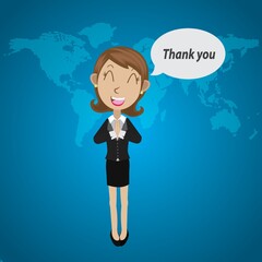 Businesswoman saying thank you