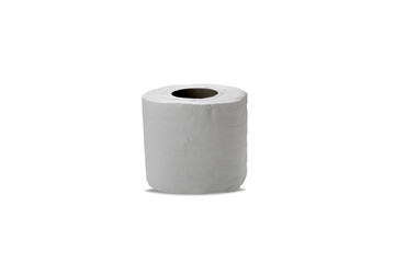 A white tissue paper roll with a cut out is a clean white background for cleaning inside the house or bathroom separately on the isolated white background with clipping path