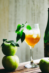 Refreshing Apple cider. Apple beer, juice, vinegar.