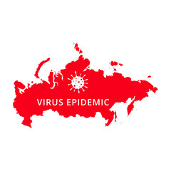 Russia Virus Epidemic country of Asia, Asian map illustration, vector isolated on white background