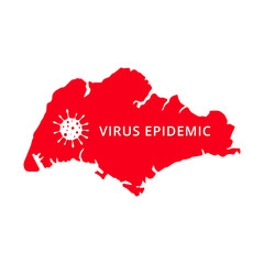 Singapore Virus Epidemic country of Asia, Asian map illustration, vector isolated on white background
