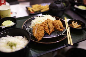 Japanese food in taiwan restraurant. Chicken Kasudon