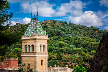 Park Guell by architect Gaudi in a summer day  in Barcelona, Spain.