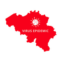 Belgium Virus Epidemic country of Europe, European map illustration, vector isolated on white background