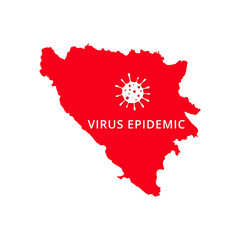 Naklejka premium Bosnia and Herzegovina Virus Epidemic country of Europe, European map illustration, vector isolated on white background