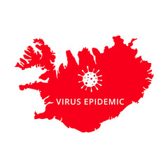 Iceland Virus Epidemic country of Europe, European map illustration, vector isolated on white background