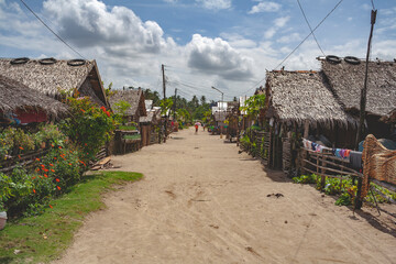 Fototapeta na wymiar Small fishing village scenery in the Philippines