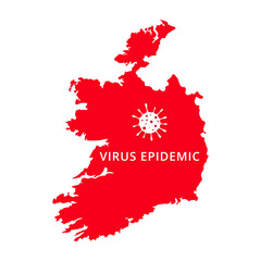 Ireland Virus Epidemic country of Europe, European map illustration, vector isolated on white background