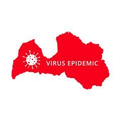 Latvia Virus Epidemic country of Europe, European map illustration, vector isolated on white background