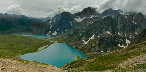 Twin lakes. Vishanshar and kishanshar. Kashmir Great Lakes trek