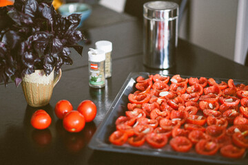 The process of making sun-dried tomatoes