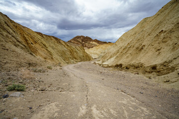 hikink the golden canyon - gower gulch circuit in death valley, california, usa