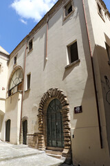 Fototapeta na wymiar Facade of Palazzo Delli Ponti in the old town of Taranto, Puglia, Italy - 28/05/2020
