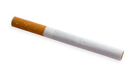 one classic filter cigarette isolated on white background
