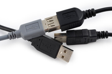 usb connectors on a white background