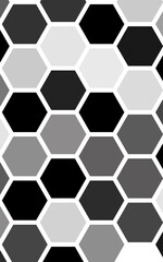 White honeycomb with a gradient color. Isometric geometry. 3D illustration