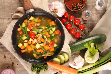 vegetable stew, soup in casserole