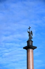 Statue of angel, Alexanders column in St petersburg, Russia