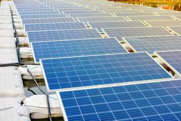 beautiful row of environment solar panel