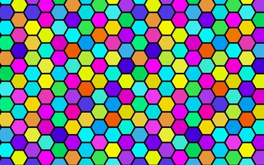 Honeycomb many color, multicolored. Isometric geometry. 3D illustration