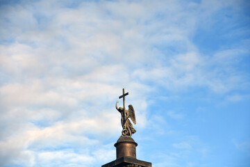 Fototapeta premium Statue of angel, Alexanders column in St petersburg, Russia