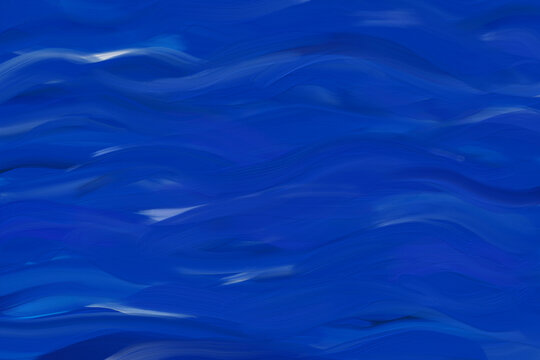 Blue Abstract Wave Painting Texure Background