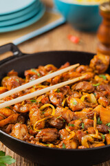 Sweet, caramelized fried chicken with soy sauce in Vietnamese.