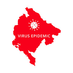 Montenegro Virus Epidemic country of Europe, European map illustration, vector isolated on white background