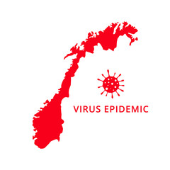 Norway Virus Epidemic country of Europe, European map illustration, vector isolated on white background