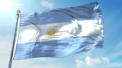 ARGENTINA FLAG WITH WAVING AND LOOPING ANIMATION