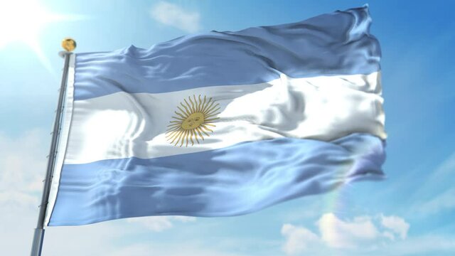 ARGENTINA FLAG WITH WAVING AND LOOPING ANIMATION