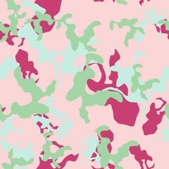 Fototapeta na wymiar UFO camouflage of various shades of green, nude and red colors