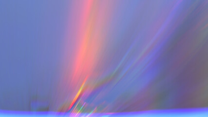Transparent Rainbow refraction Glass. Holographic Rainbow foil