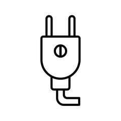Electric plug line icon