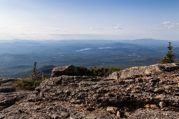 Rocks and Adirondack Mountains view