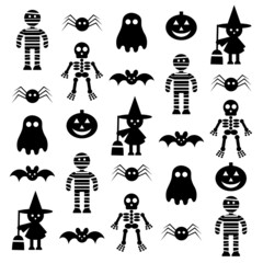 Naklejka premium seamless halloween cartoon pattern