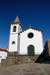 Fototapeta premium Facade of the church of Santa Maria de los Angeles in Valença do minho, Portugal, Europe.