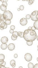 Bitcoin economic financial bubble. crypto currency 3D illustration. Business concept. Gold bubbles on white background. Bit, Coin, mining concept